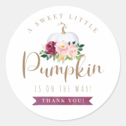 Fall Pumpkin Baby Shower Thank You Sticker