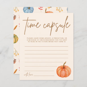 Fall Pumpkin Baby Shower Time Capsule Card
