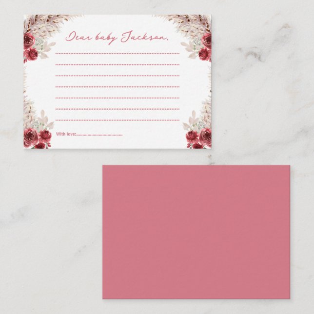 Fall Pumpkin Baby Shower Time Capsule Card (Front/Back)