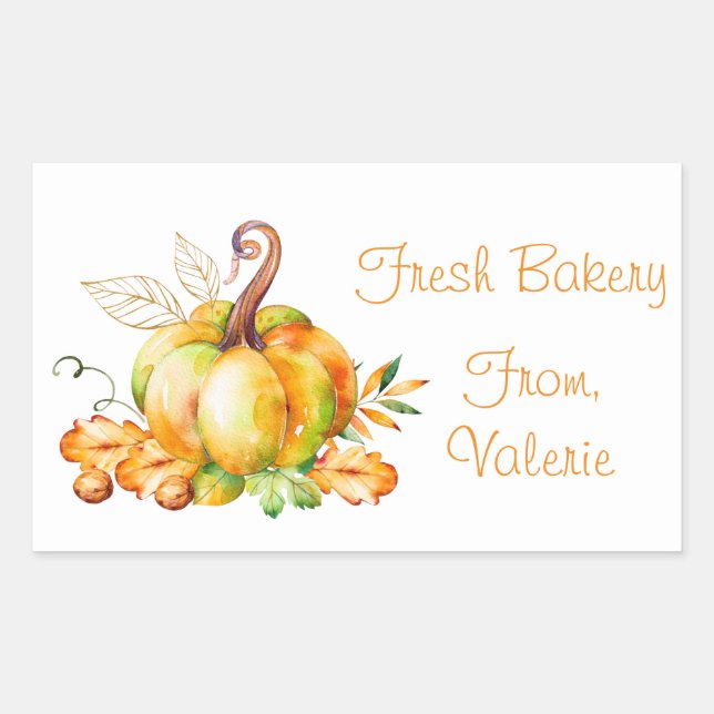 Fall Pumpkin Bakery Label (Front)