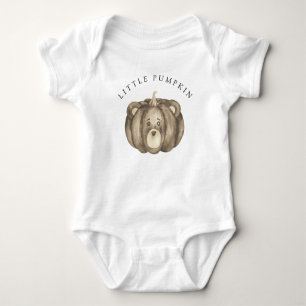 Fall pumpkin bear Baby shower Bodysuit