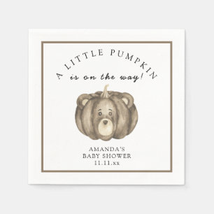 Fall pumpkin bear Baby shower Napkins