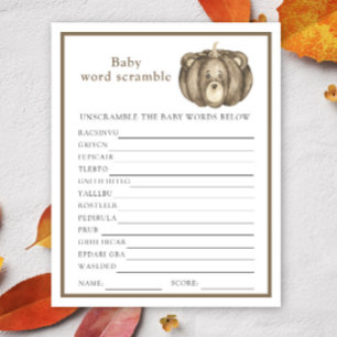 Fall pumpkin bear - Baby Word Scramble Game