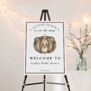 Fall Pumpkin Bear - Welcome baby shower Foam Board