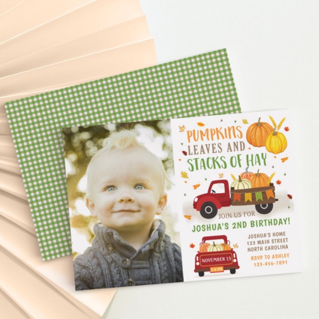 Fall Pumpkin Birthday Invitation Boy (Creator Uploaded)