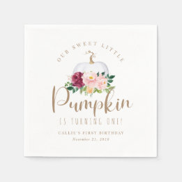 Fall Pumpkin Birthday Napkins