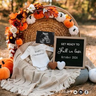 Fall pumpkin blossom pregnancy announcement