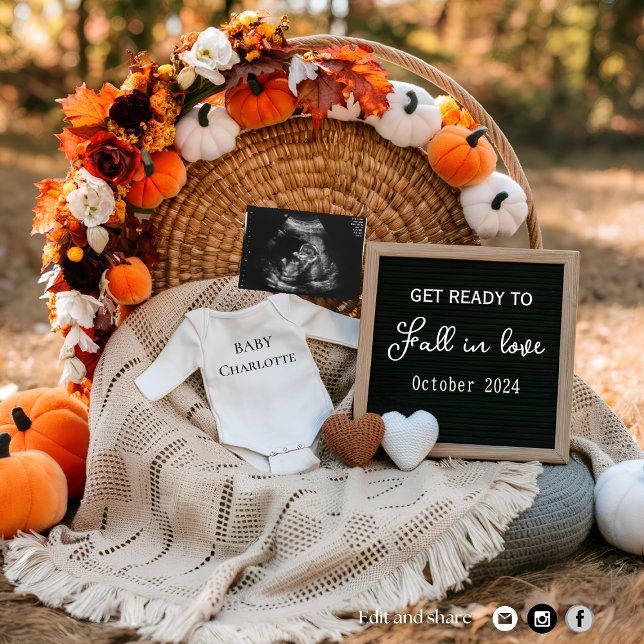 Fall pumpkin blossom pregnancy announcement  (Creator Uploaded)