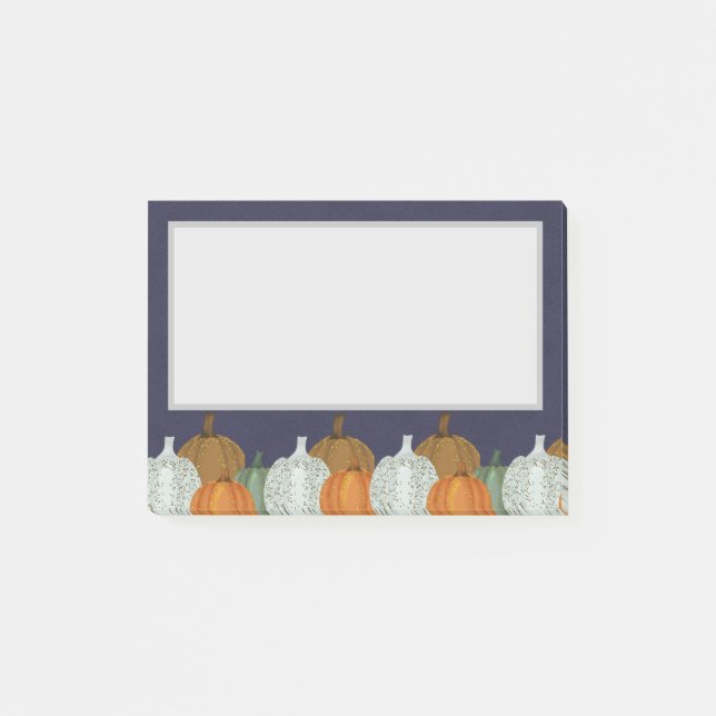 Fall Pumpkin blue background  Post-it Notes (Front)