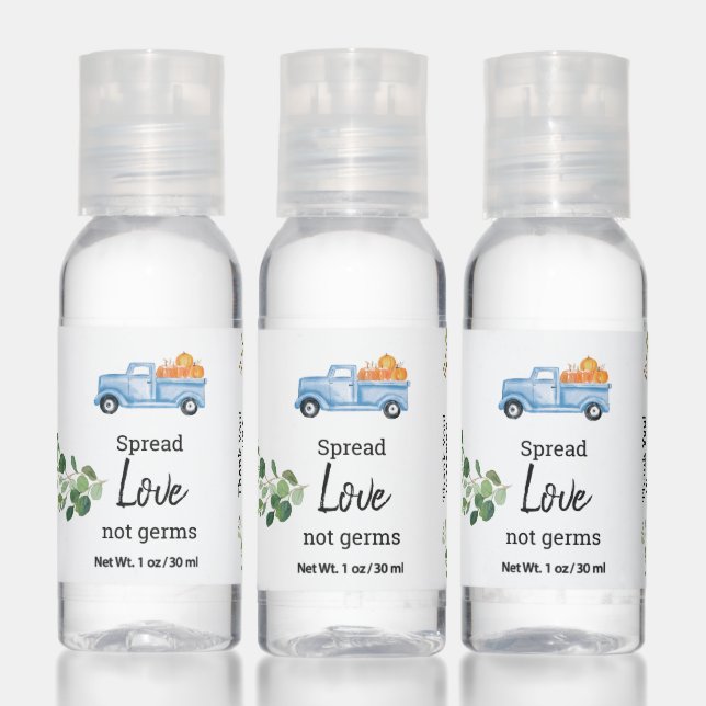 Fall Pumpkin Blue Truck Hand Sanitizer (Set)