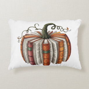 Fall Pumpkin Book Lover Booktok Halloween Accent Pillow