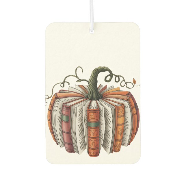 Fall Pumpkin Book Lover Booktok Halloween Air Freshener (Front)