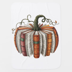 Fall Pumpkin Book Lover Booktok Halloween Baby Blanket