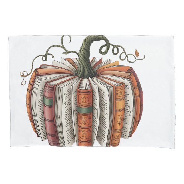 Fall Pumpkin Book Lover Booktok Halloween Pillow Case (Front)
