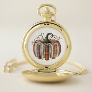 Fall Pumpkin Book Lover Booktok Halloween Pocket Watch