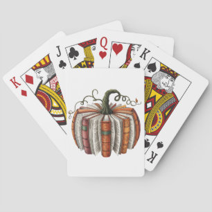 Fall Pumpkin Book Lover Booktok Halloween Poker Cards