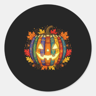 Fall Pumpkin Book Lover, Soky Librarian Teacher Ha Classic Round Sticker