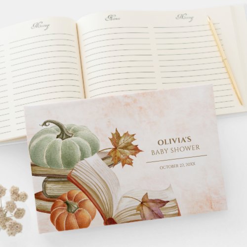 Fall Pumpkin Book Theme Baby Shower Guest Book