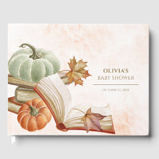 Fall Pumpkin Book Theme Baby Shower Guest Book