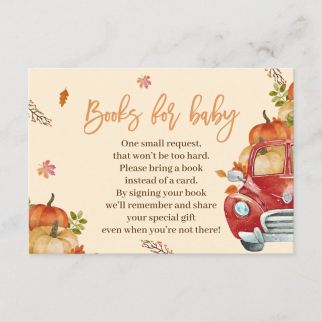 Fall Pumpkin Books for Baby Cards (Front)
