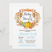 Fall Pumpkin Boy Baby Shower Invitation Card (Front/Back)