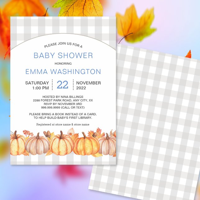 Fall pumpkin boy baby shower invites (Creator Uploaded)