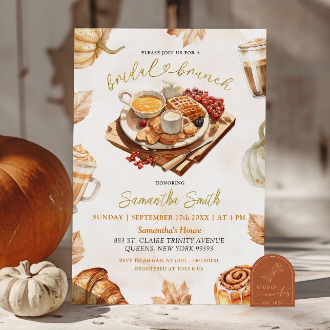 Fall Pumpkin Bridal Brunch Pancake Invitation (Creator Uploaded)