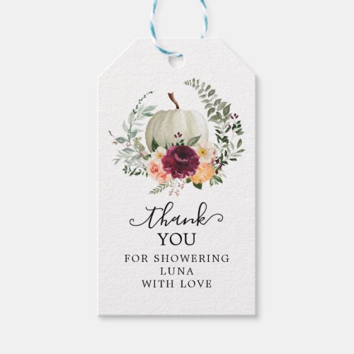 Fall Pumpkin Bridal Shower Gift Tag