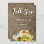 Fall Pumpkin Bridal Shower invitation Burlap (Front/Back)