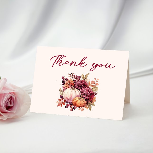 Fall Pumpkin Bridal Shower Letterpress Thank You Card (Creator Uploaded)