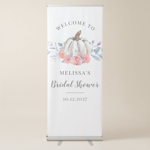 Fall Pumpkin Bridal Shower Lilac Floral Welcome Retractable Banner