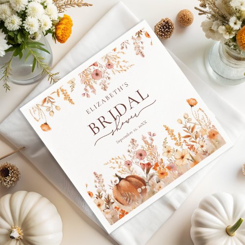 Fall Pumpkin Bridal Shower Napkins