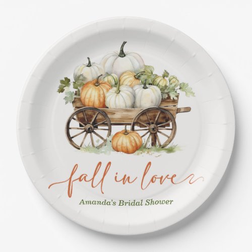 Fall Pumpkin Bridal Shower Paper Plates