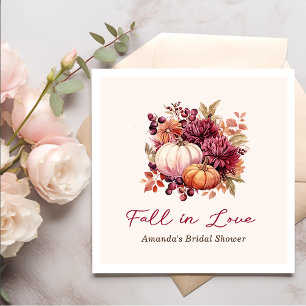 Fall Pumpkin Bridal Shower Paper Plates Napkins