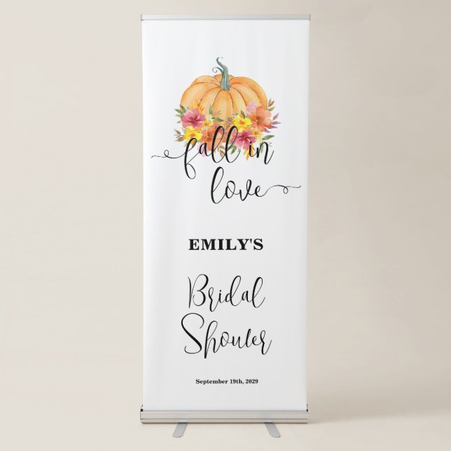 Fall Pumpkin Bridal Shower  Retractable Banner (Front)