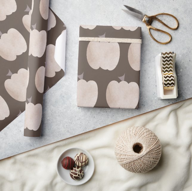 Fall Pumpkin Brown Boho Wrapping Paper (Crafts)