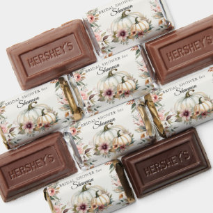 Fall Pumpkin Burgundy Pink Floral Bridal Shower Hershey's Miniatures