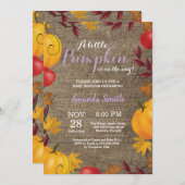 Fall Pumpkin Burlap Girl Baby Shower invitation (Front/Back)