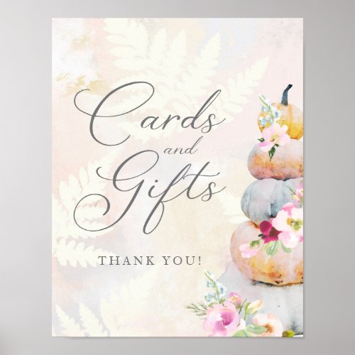 Fall Pumpkin Cards and Gifts Sign Poster