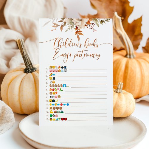 Fall pumpkin childrens books emoji pictionary game