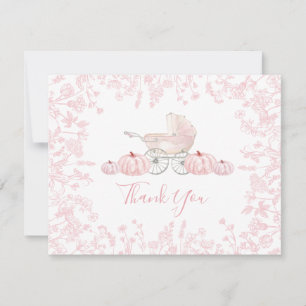 Fall Pumpkin Chinoiserie baby Shower Invitation, Thank You Card