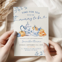 Fall Pumpkin Chinoiserie Baby Shower Tea Party