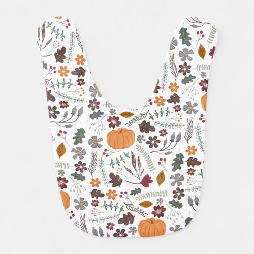 Fall pumpkin contemporary graphic pattern baby bib