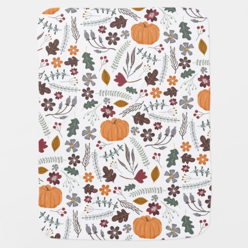 Fall pumpkin contemporary graphic pattern baby blanket