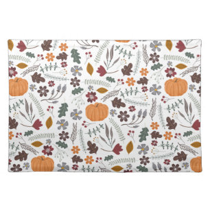 Fall pumpkin contemporary graphic pattern cloth placemat