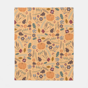 Fall pumpkin contemporary graphic pattern fleece b blanket