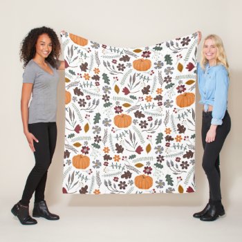Fall Pumpkin Contemporary Graphic Pattern Fleece Blanket by GIFTSBYHEATHERMYERS at Zazzle