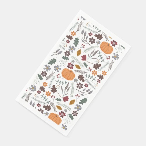 Fall pumpkin contemporary graphic pattern minimali paper guest towels
