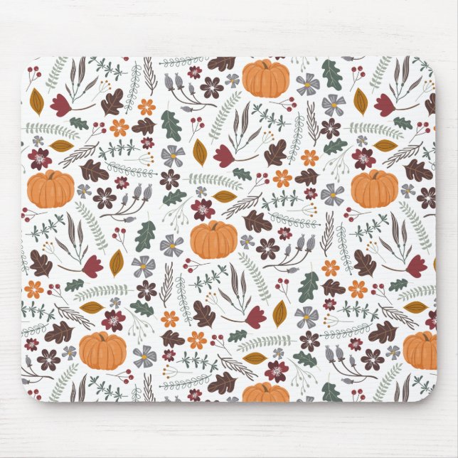 Fall pumpkin contemporary graphic pattern mouse pad (Front)