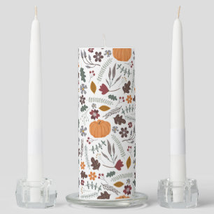 Fall pumpkin contemporary graphic pattern unity candle set